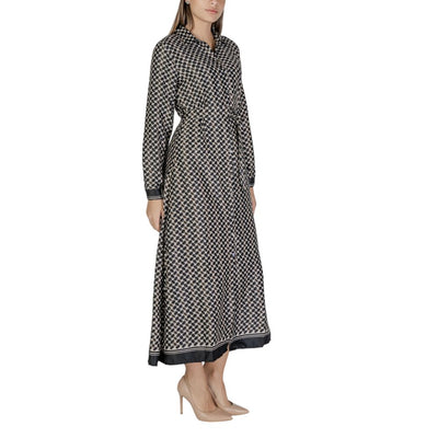 Alleen zwart gerecycled polyester lang