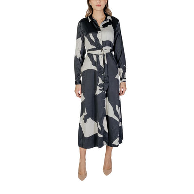 Alleen zwart gerecycled polyester lang