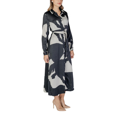 Alleen zwart gerecycled polyester lang