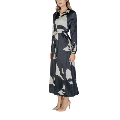 Alleen zwart gerecycled polyester lang