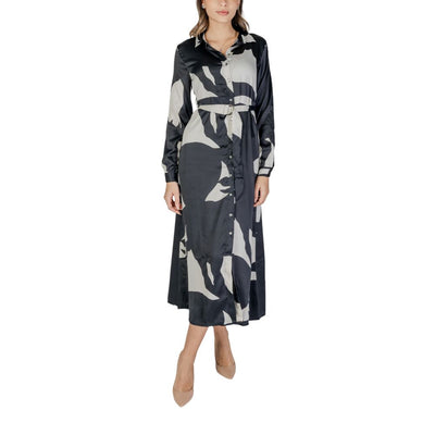 Alleen zwart gerecycled polyester lang