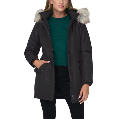 Parka en polyester noir uniquement
