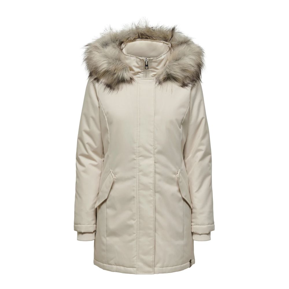 Parka en polyester beige uniquement