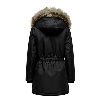 Parka en polyester noir uniquement