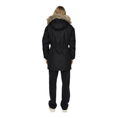 Parka en polyester noir uniquement