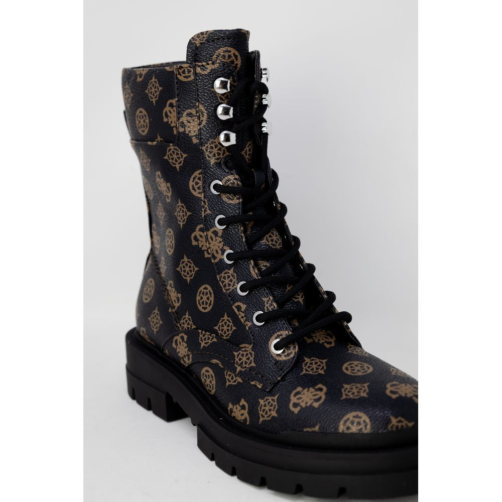 Bottes en cuir artificiel marron Guess