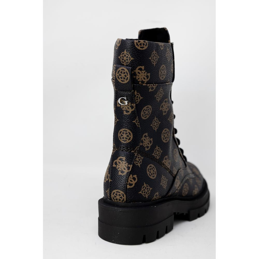 Bottes en cuir artificiel marron Guess