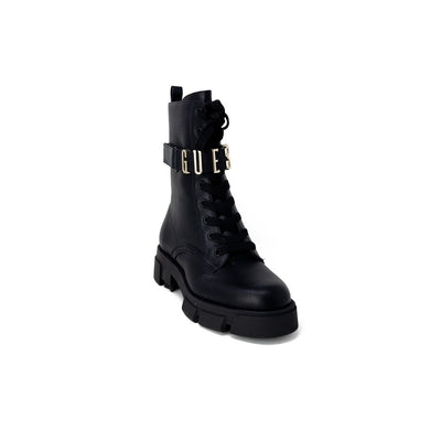 Bottes en cuir artificiel noir Guess
