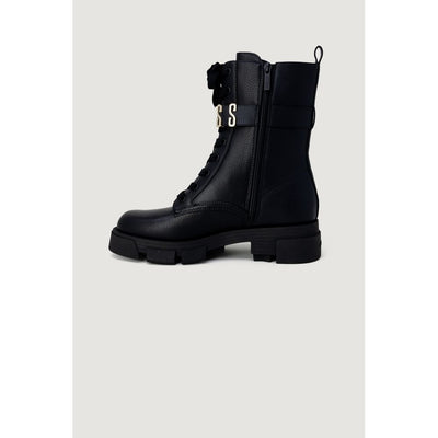 Bottes en cuir artificiel noir Guess