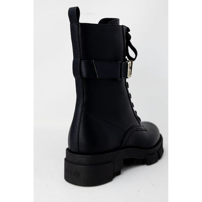 Bottes en cuir artificiel noir Guess