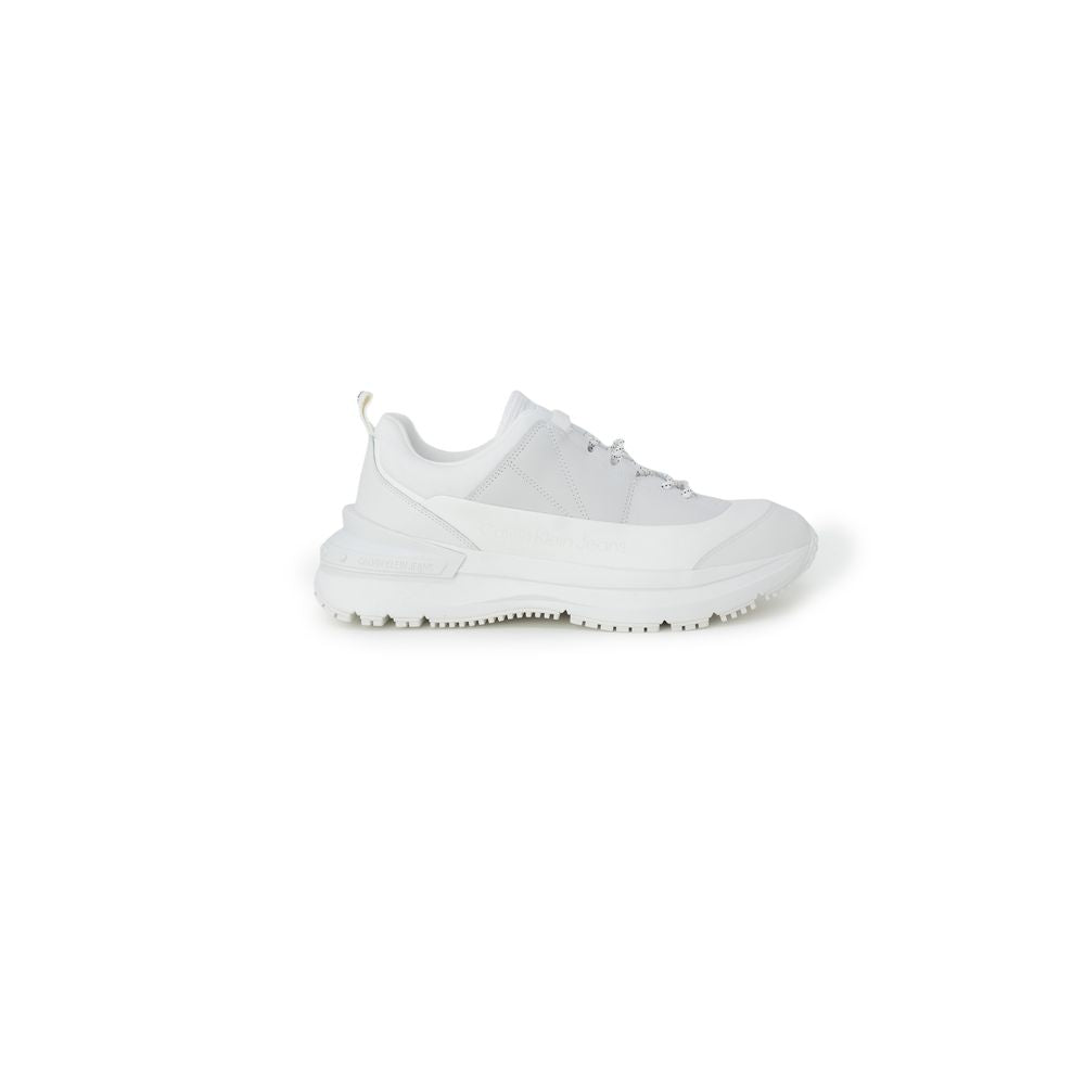 Calvin Klein Jeans Witte Suède Leren Sneaker