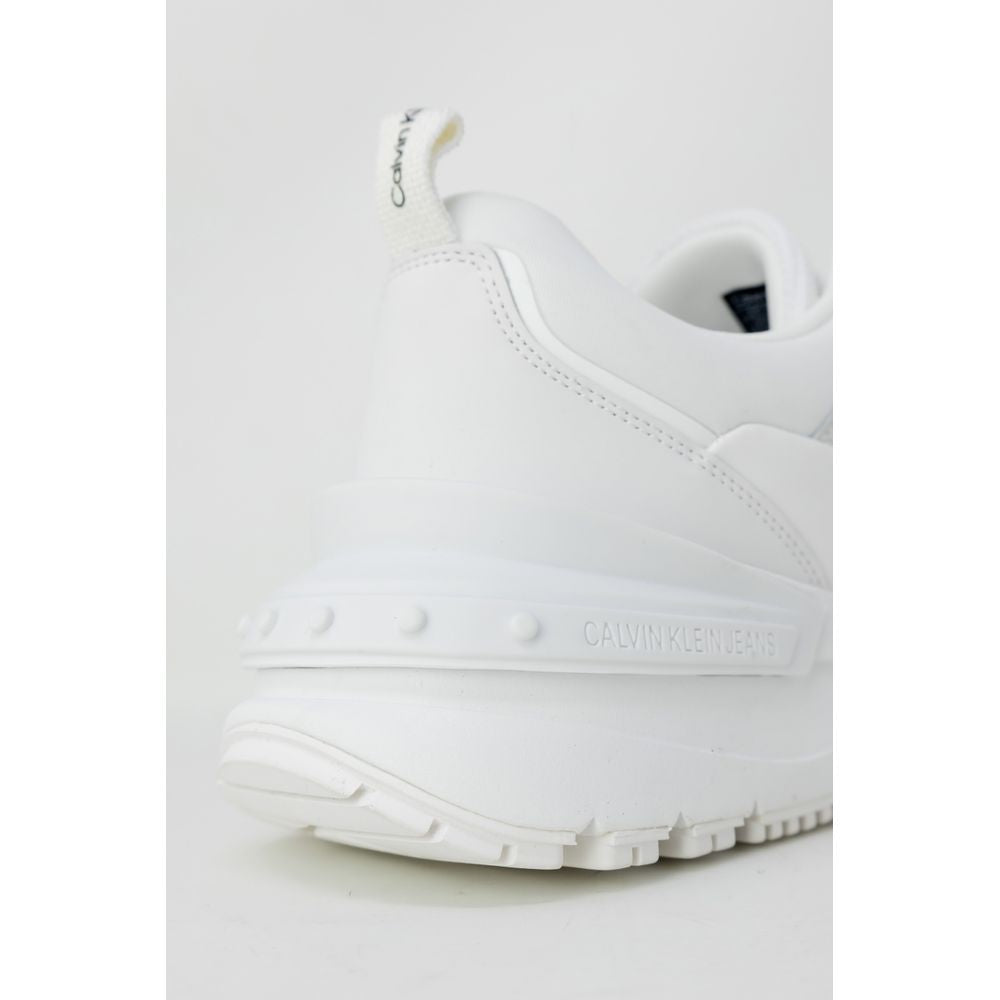 Calvin Klein Jeans Witte Suède Leren Sneaker