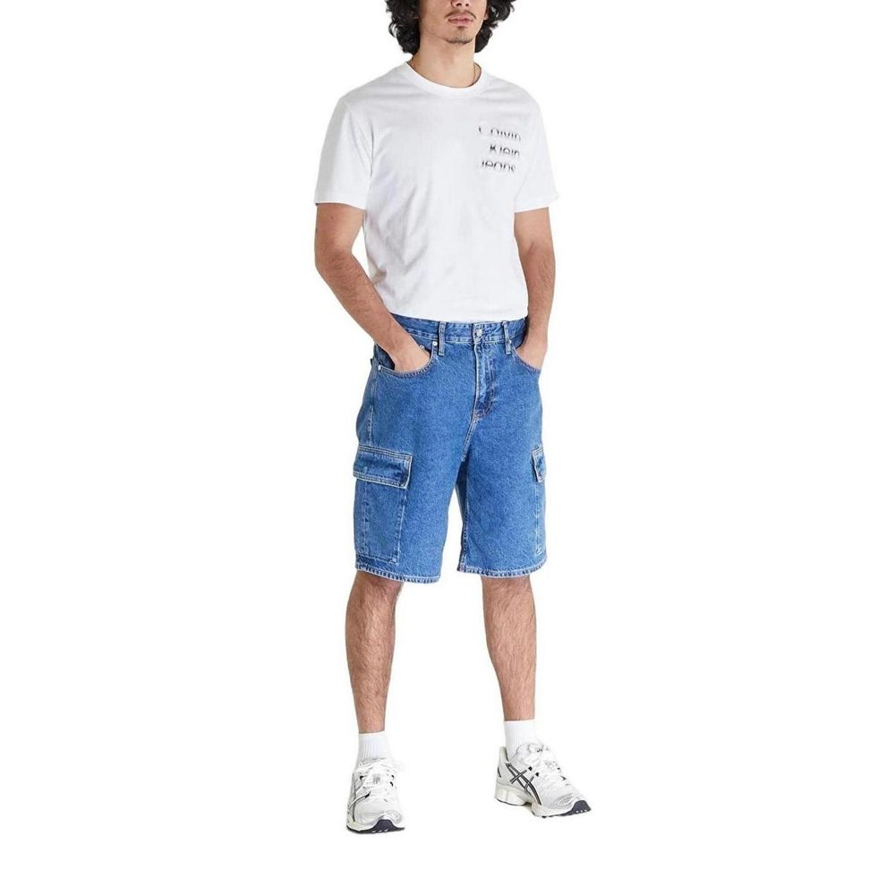 Calvin Klein Jeans Blue Cotton Bermuda