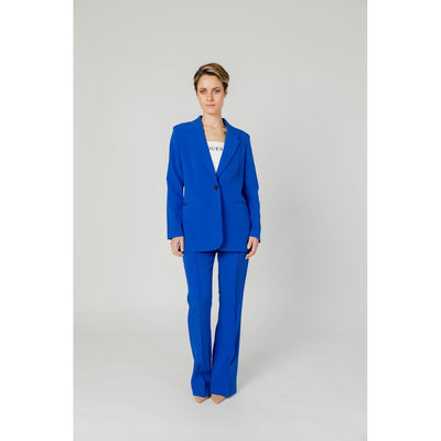 Blazer bleu en polyester recyclé uniquement