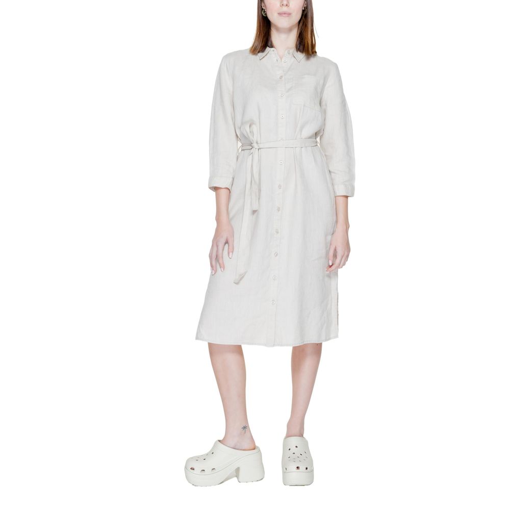 Robe longue en lin beige Street One