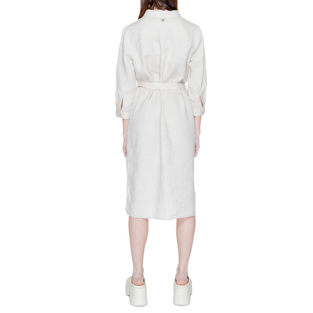 Robe longue en lin beige Street One