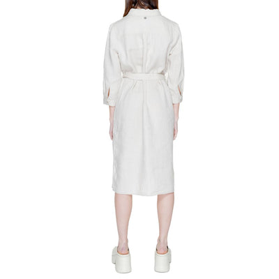 Robe longue en lin beige Street One