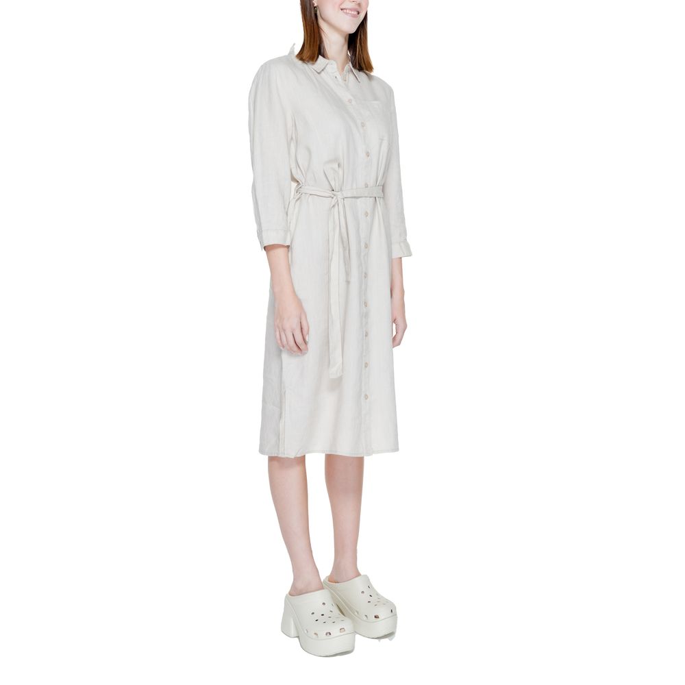 Robe longue en lin beige Street One