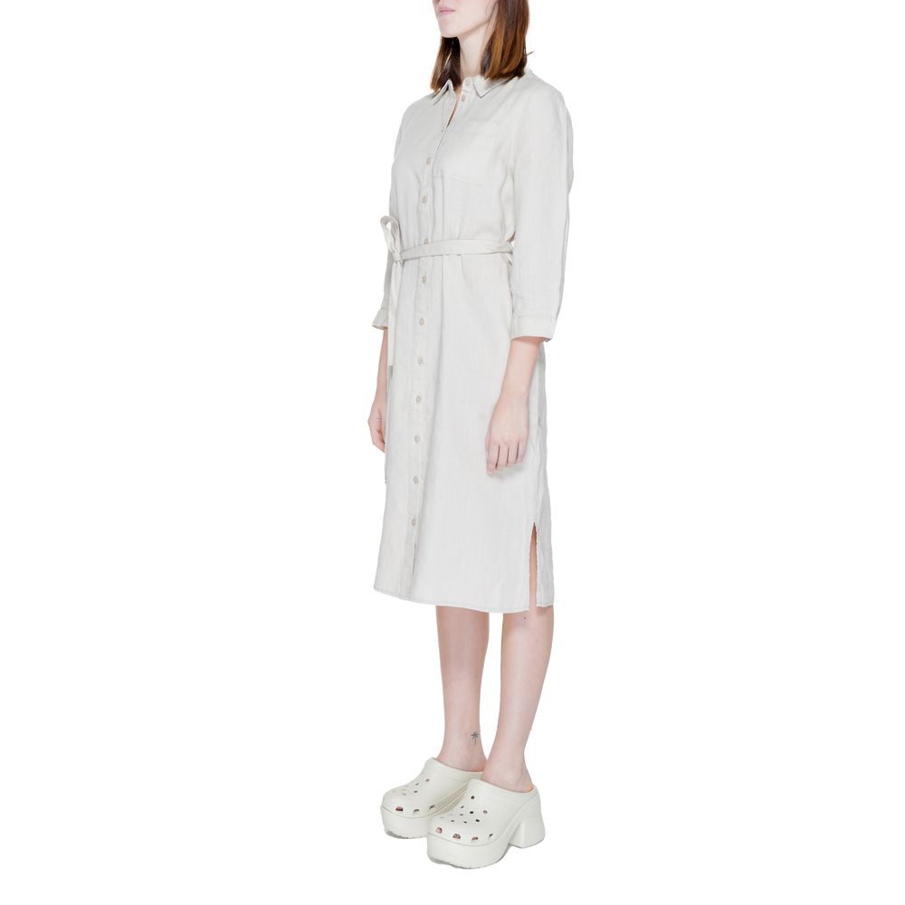 Robe longue en lin beige Street One