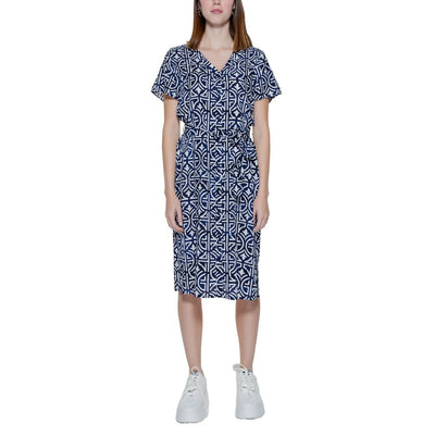 Chemise longue en viscose bleue Street One