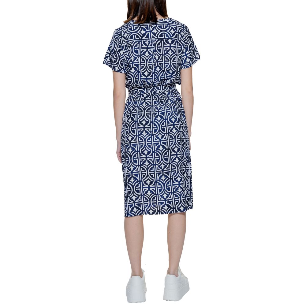 Chemise longue en viscose bleue Street One