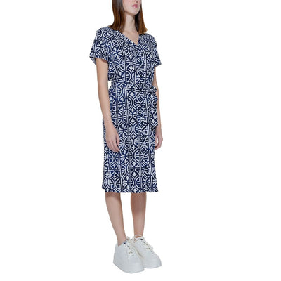 Chemise longue en viscose bleue Street One
