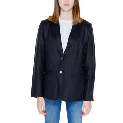 Blazer en lin noir Street One
