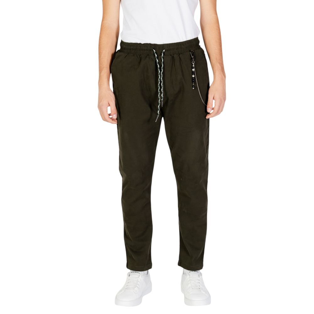 Pantalon en coton vert Gianni Lupo