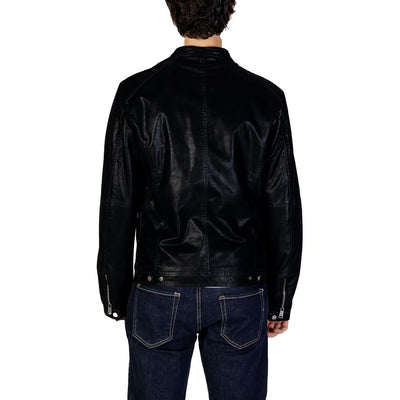 Gianni Lupo Black Cotton Jackets & Coat