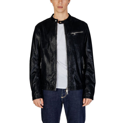 Gianni Lupo Black Cotton Jackets & Coat