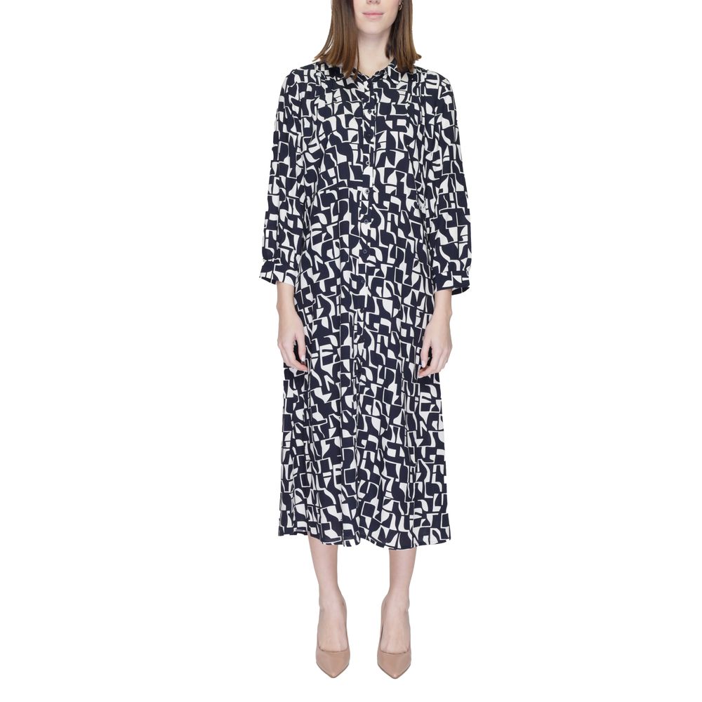 Chemise longue en viscose bleue Street One