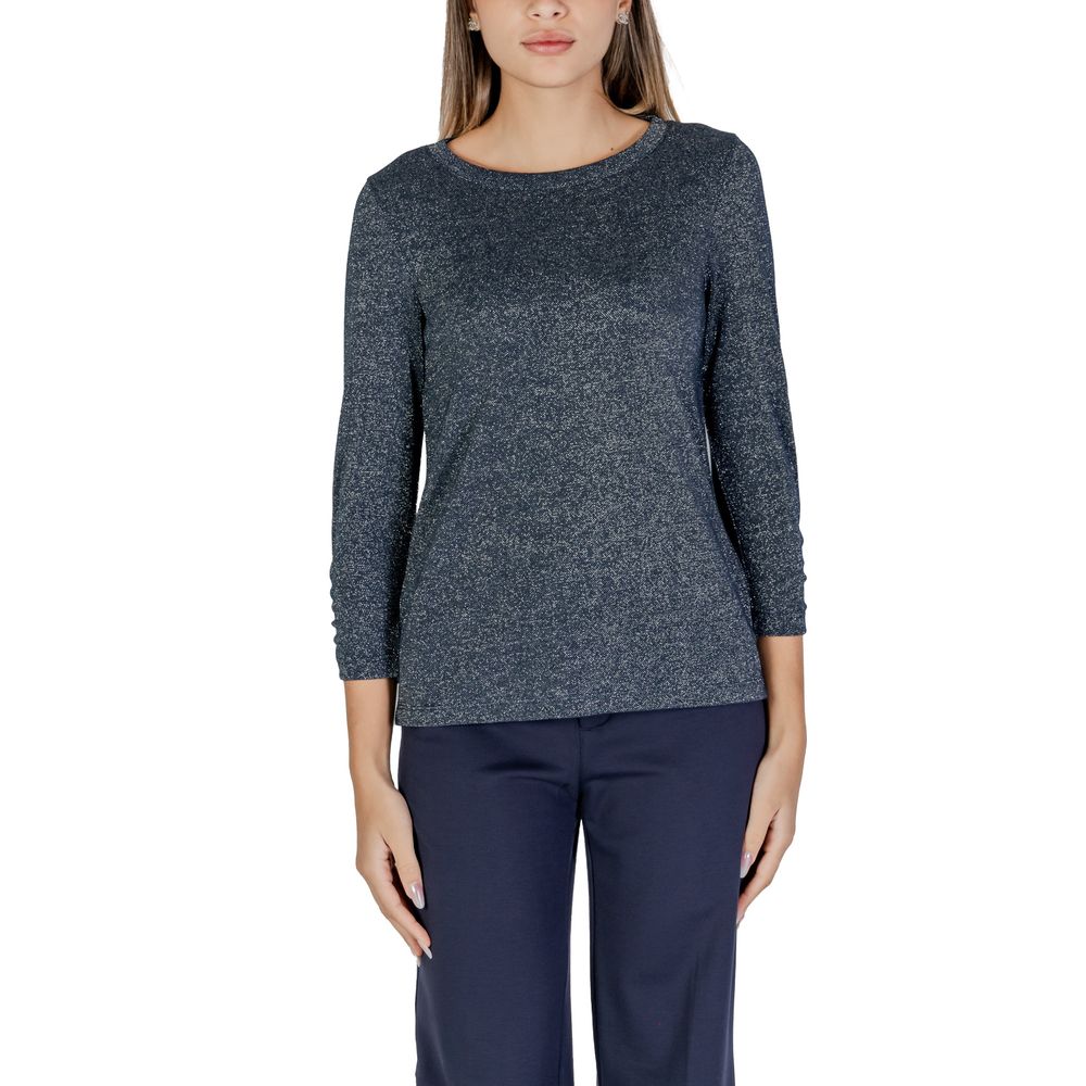 T-shirt à manches longues en polyester bleu Street One