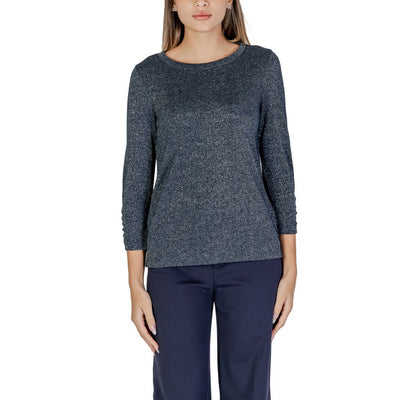 T-shirt à manches longues en polyester bleu Street One