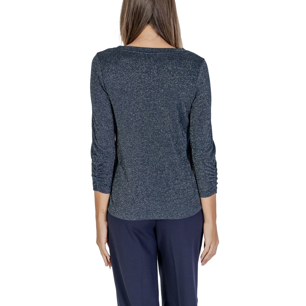 T-shirt à manches longues en polyester bleu Street One