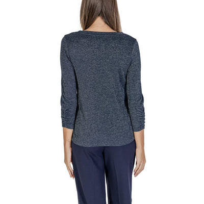 T-shirt à manches longues en polyester bleu Street One