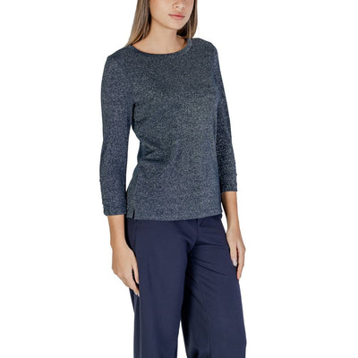 T-shirt à manches longues en polyester bleu Street One