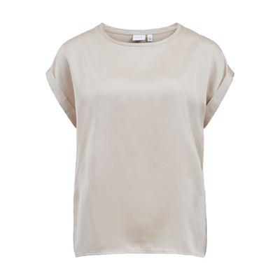 Vila Clothes Gold Cotton T-Shirt