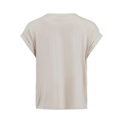 Vila Clothes Gold Cotton T-Shirt