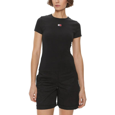 T-shirt en coton noir Tommy Hilfiger Jeans
