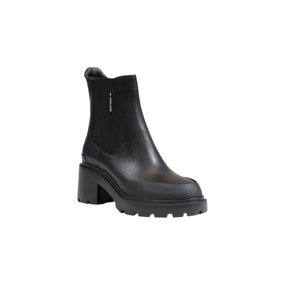 Tommy Hilfiger Jeans Bottines en cuir noir