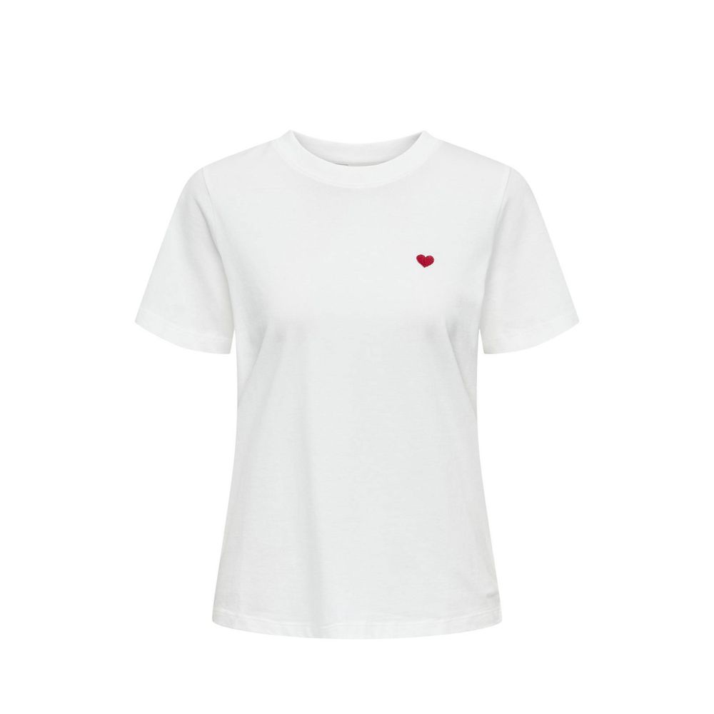 Jacqueline De Yong Wit Katoenen T-shirt