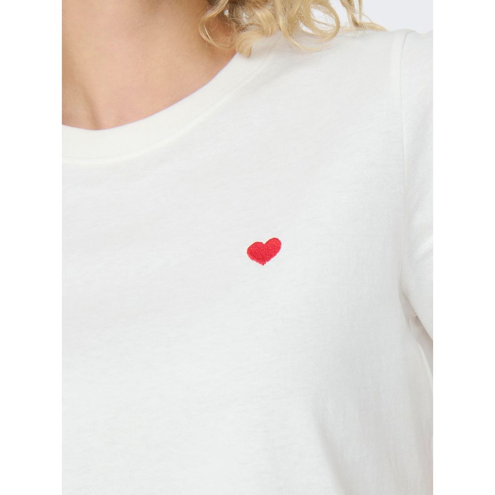 Jacqueline De Yong Wit Katoenen T-shirt