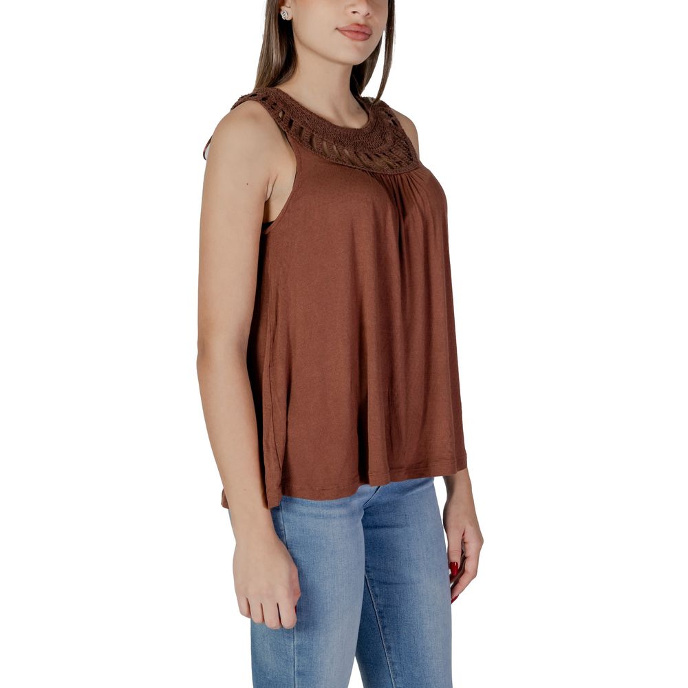 B.Young Brown Viscose Top
