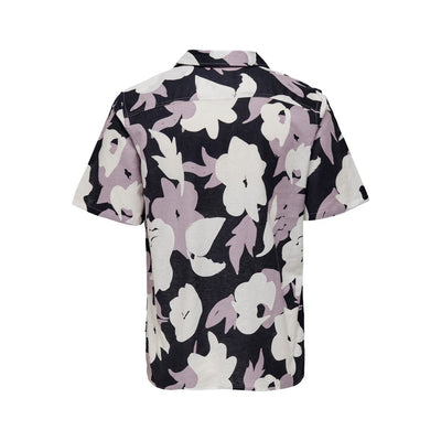 Only & Sons Purple Linen Shortsleeve