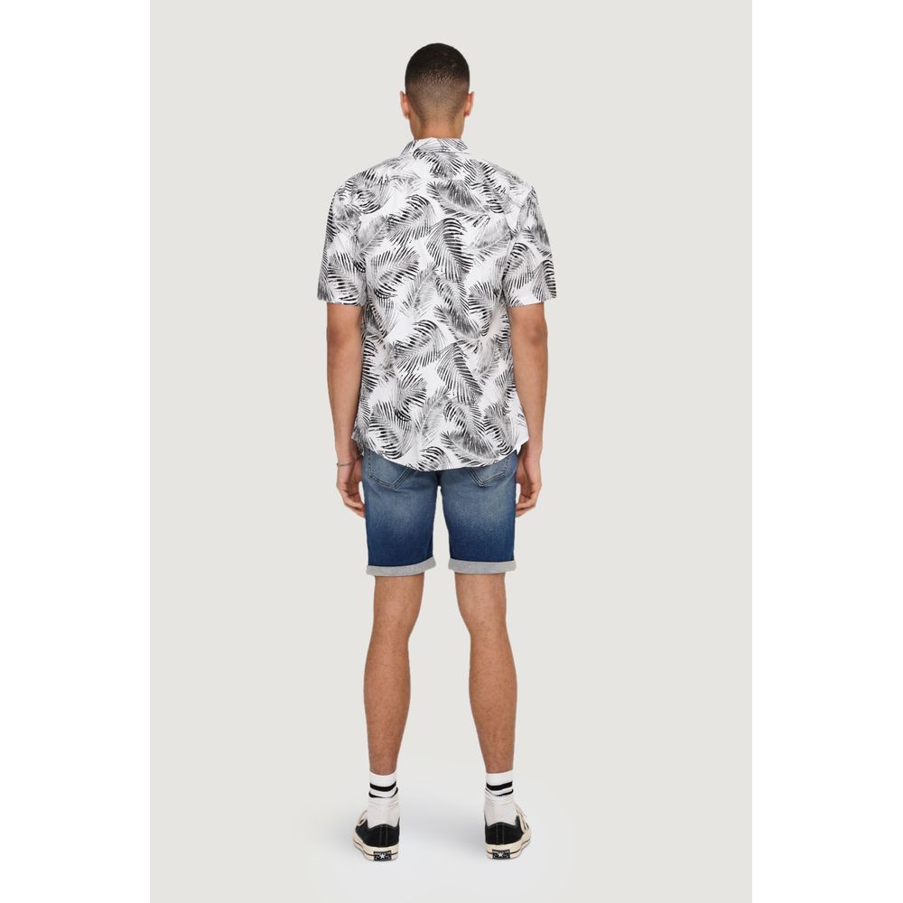 Only &amp; Sons Witte Katoenen Korte Mouw