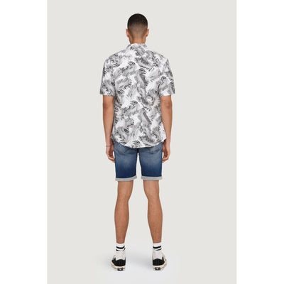 Only &amp; Sons Witte Katoenen Korte Mouw