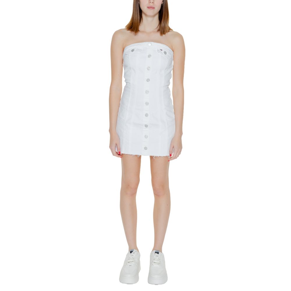 Tommy Hilfiger Jeans Witte Gerecyclede Katoenen Korte Broek