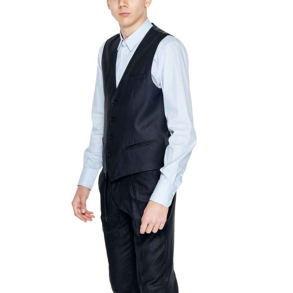 Gilet en lin noir Antony Morato