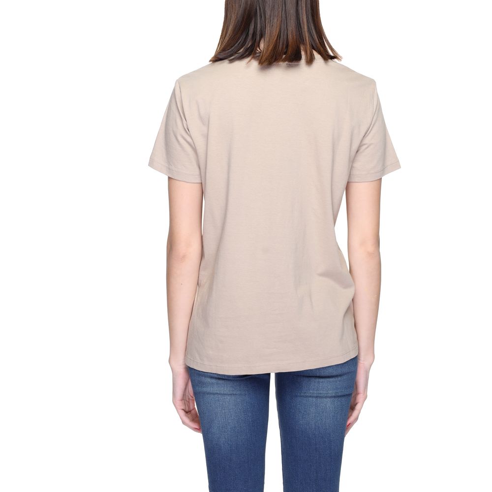 Blauw beige katoenen T-shirt
