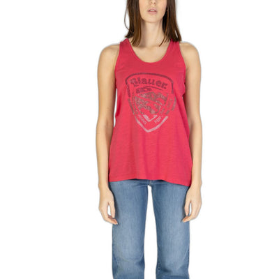 Blauer roze katoenen tanktop